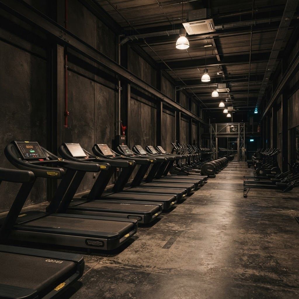 Kotel training space with cardio and strength equipment